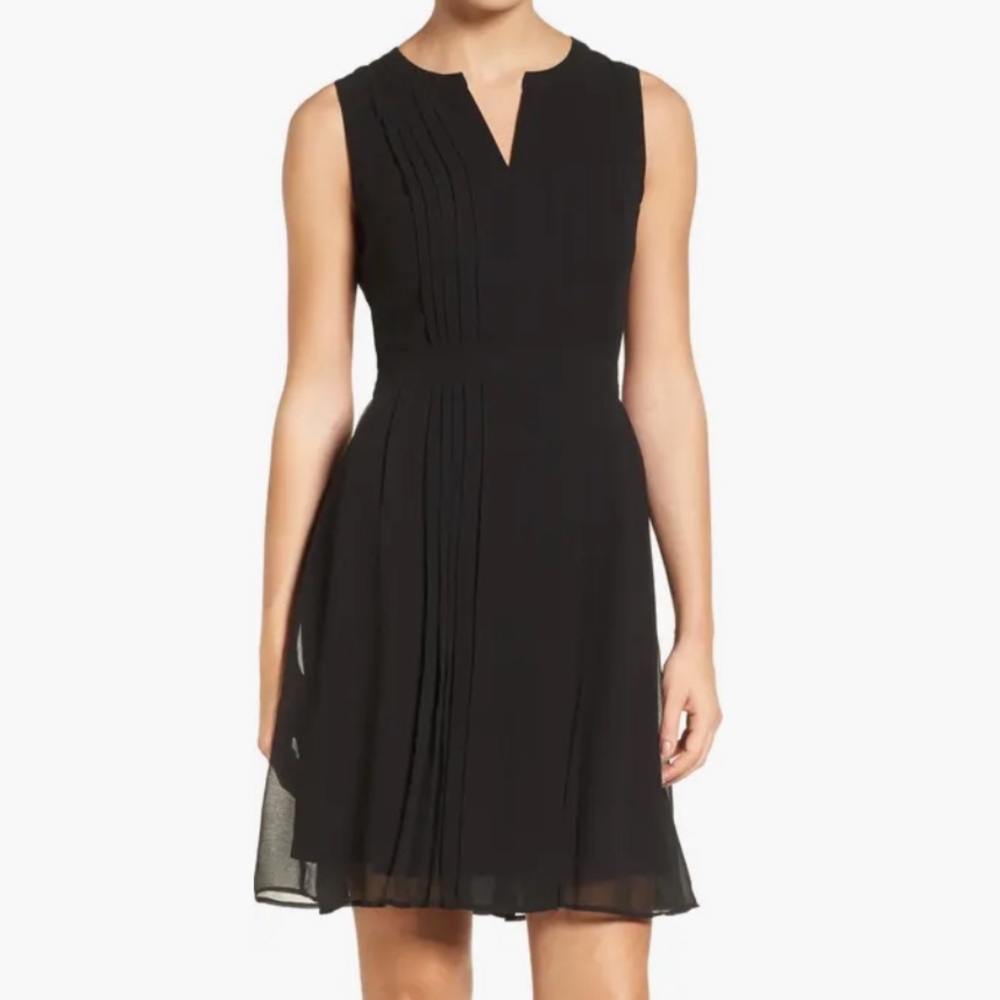 Halogen Pleated Fit & Flare Dress, size 0